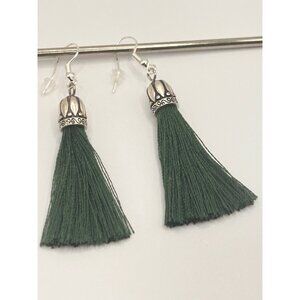Brighton Tahlia Tassel custom french wire earrings NWOT green